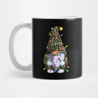 Cute Leopard Gnome Christmas Lights Xmas Gnome Lover Mug